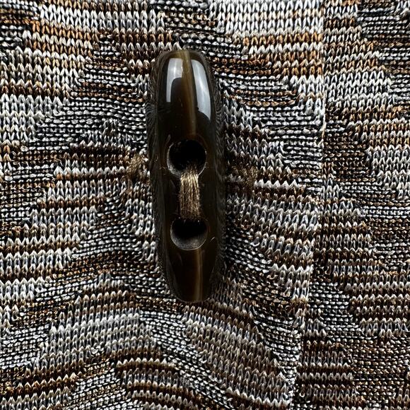 NEW Chicos Collection Cardigan Jacket Chevron Shimmer Neutral Tans Chicos 2 US L - Picture 9 of 15